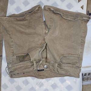 Women's tan denim shorts